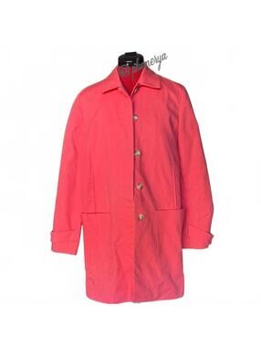 Joe Fresh Women's 100% Cotton Coral Bright Outerwear Colorful Trench Coat Size S